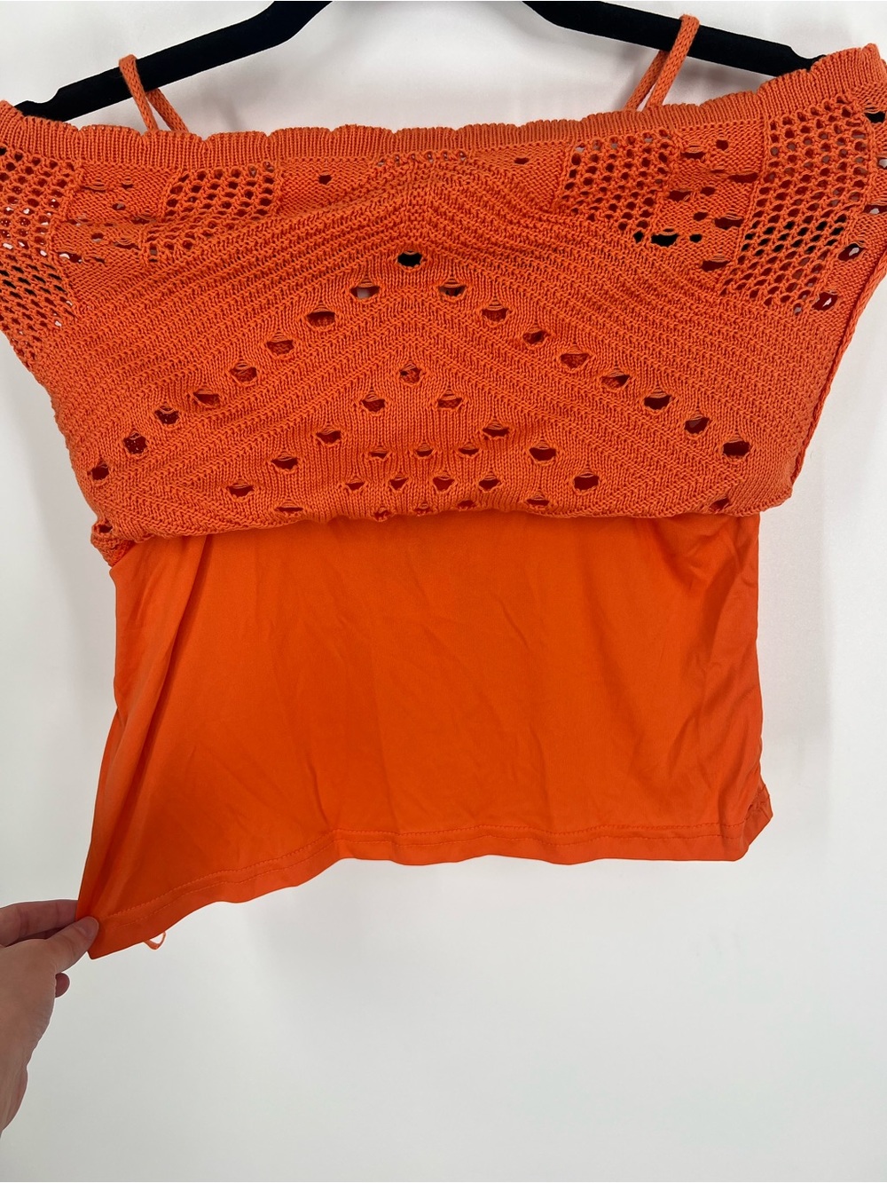Olive & Oak Orange Crochet 2PC Halter & Maxi Skirt Set Size S NWT - Picture 4 of 13